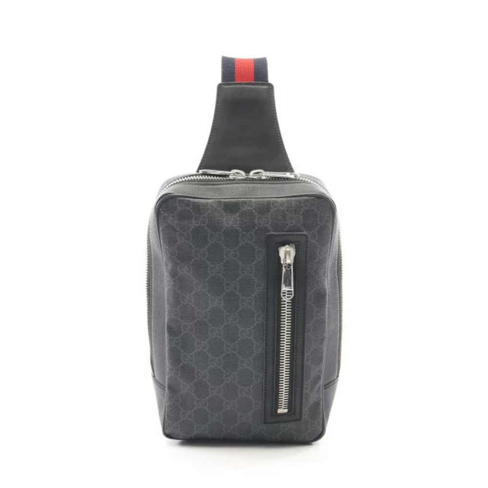 Gucci Soft GG Supreme Belt Bag Waist Body Canvas Leather Black